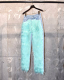 Vintage Shaggy Fur Denim Pants
