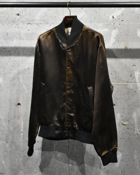 Vintage《PYRAMID》1980s "MTV" Light Boro Fade Satin Blouson