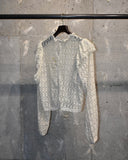 Vintage Old flower pattern white lace blouse