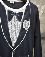 Vintage《PLYMOUTH》1970s Tuxedo Trompe Print Long Sleeve Shirt