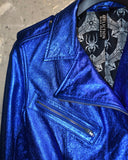 Vintage 2000s《AFFLICTION》Metallic lace-up blue riders jacket