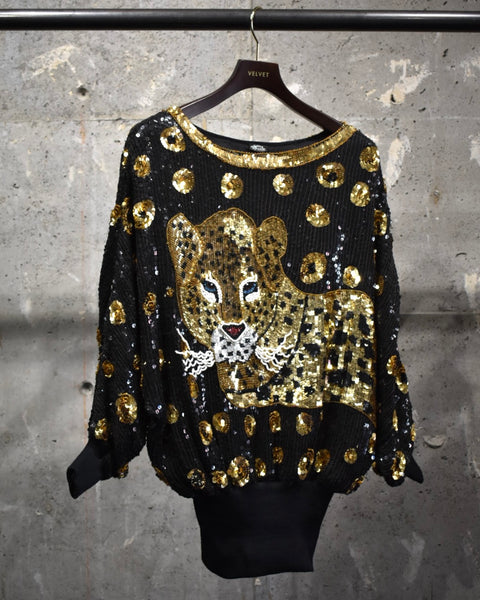 Vintage 1980s “Leopard” Spangle Pull-over