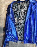 Vintage 2000s《AFFLICTION》Metallic lace-up blue riders jacket