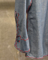 Vintage《MADEWDLL》1960s Blue Chambray Embroidery Shirt