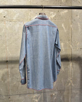 Vintage《MADEWDLL》1960s Blue Chambray Embroidery Shirt