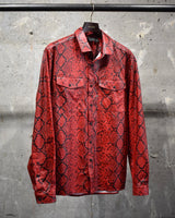 Archive《asos》Python Patterned Fake Leather Shirt
