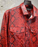 Archive《asos》Python Patterned Fake Leather Shirt