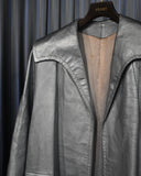 Vintage Blue Leather Coat