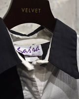 Vintage《Sassa》1980s Checker Sleeves Shirt