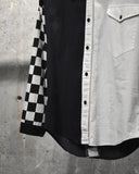 Vintage《Sassa》1980s Checker Sleeves Shirt