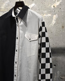 Vintage《Sassa》1980s Checker Sleeves Shirt