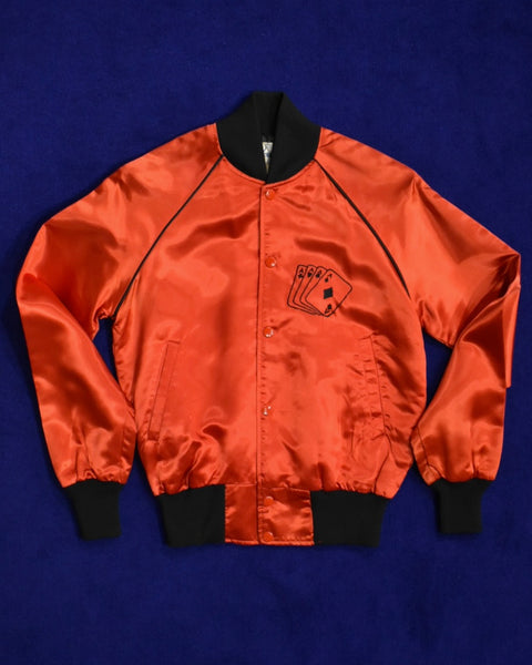 Vintage《California》1970s-1980s “Playing Cards” Red Satin Jacket