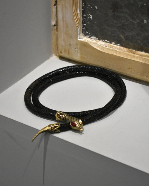 Vintage《DL Auld》1970s Metal Mesh Snake Necklace