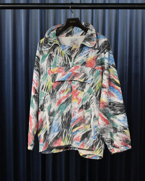 Vintage《Leon orde》1980s-1990s Splash Painted Pattern Half-zip Pullover Jacket