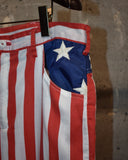 Vintage 1980s-1990s Hand made "Cotton×Nylon" stars and stripes boots-cut pants