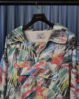 Vintage《Leon orde》1980s-1990s Splash Painted Pattern Half-zip Pullover Jacket