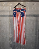 Vintage 1980s-1990s Hand made "Cotton×Nylon" stars and stripes boots-cut pants