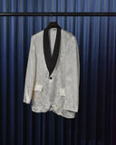 Vintage《First Nighter》1960s Rose Patterned White Taxied Jacket