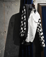 Vintage《Sassa》1980s Checker Sleeves Shirt