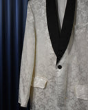 Vintage《First Nighter》1960s Rose Patterned White Taxied Jacket