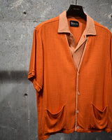 Vintage《Darwin》1950s Fake Layered Rayon Nep Short-sleeve Shirt