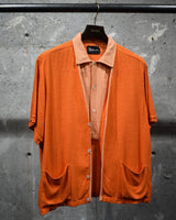 Vintage《Darwin》1950s Fake Layered Rayon Nep Short-sleeve Shirt