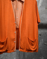 Vintage《Darwin》1950s Fake Layered Rayon Nep Short-sleeve Shirt