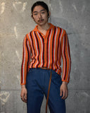 Vintage 1970s Crochet Knit Polo Shirt