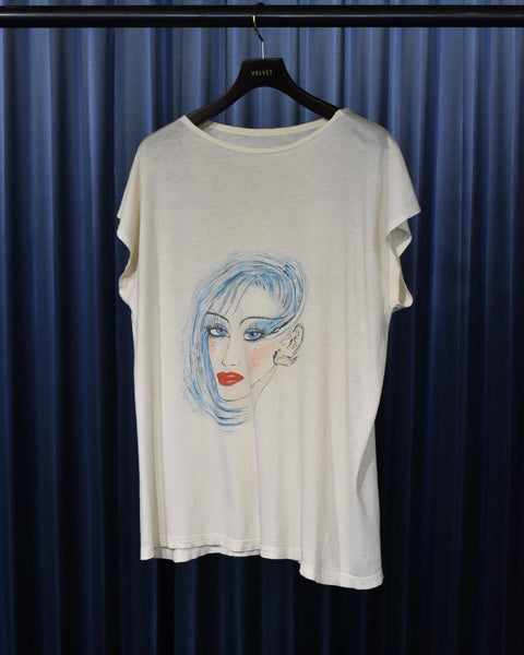 Vintage 1990s Women's Face Sleeveless T-shirt