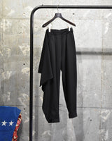 Archive《ISSEY MIYAKE》2000s Tapered Slacks with Drapey Fabric on One Side