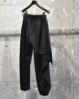 Archive《ISSEY MIYAKE》2000s Tapered Slacks with Drapey Fabric on One Side