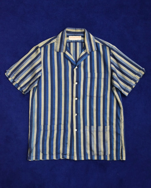 Vintage《SOME SAMAI TAILORS》1960s Sun Fade Striped Short-sleeve Shirt