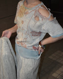 Vintage 1950s《CAMPUS》Destroy Summer Sweater