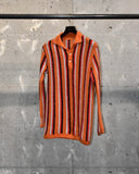 Vintage 1970s Crochet Knit Polo Shirt