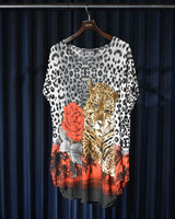 Vintage Rhinestone Leopard Sleeveless Tunic