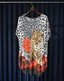 Vintage Rhinestone Leopard Sleeveless Tunic