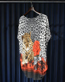 Vintage Rhinestone Leopard Sleeveless Tunic
