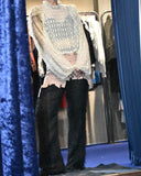 Vintage Old flower pattern white lace blouse