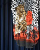 Vintage Rhinestone Leopard Sleeveless Tunic