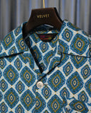 Vintage《CLUB 707》1970s Wallpaper Print Pajama Shirt