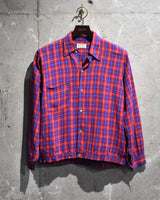 Vintage《Fraternity Prep》1950s Rayon Check Shirt
