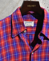Vintage《Fraternity Prep》1950s Rayon Check Shirt
