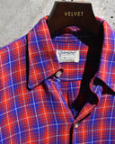 Vintage《Fraternity Prep》1950s Rayon Check Shirt