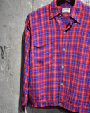 Vintage《Fraternity Prep》1950s Rayon Check Shirt