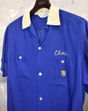 Vintage 1960s《NAT NAST》Open-collar Rayon Bowling Shirt