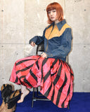 Vintage "Handmade" Red×Black Pleats Skirt