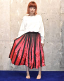 Vintage "Handmade" Red×Black Pleats Skirt
