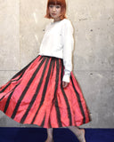 Vintage "Handmade" Red×Black Pleats Skirt