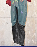 Vintage 1980s 《Wear Guard》 Hand-painted Glitter & Leather Patchwork Jumpsuit