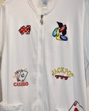 Vintage《CZ》A Zip-up Long Tee with “Casino” Embroidery